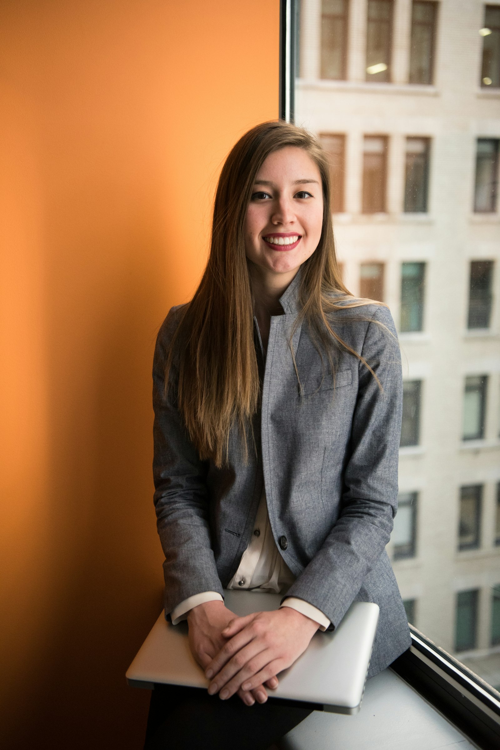 Growth strategist portrait in the daylight atrium studio